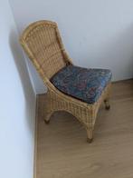 Twee rieten stoelen met kussentjes, Huis en Inrichting, Stoelen, Ophalen, Gebruikt, Twee, Bruin