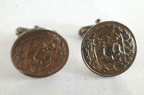 Vintage manchetknopen met zeilschip, Sieraden, Tassen en Uiterlijk, Manchetknopen, Gebruikt, Overige materialen, Ophalen