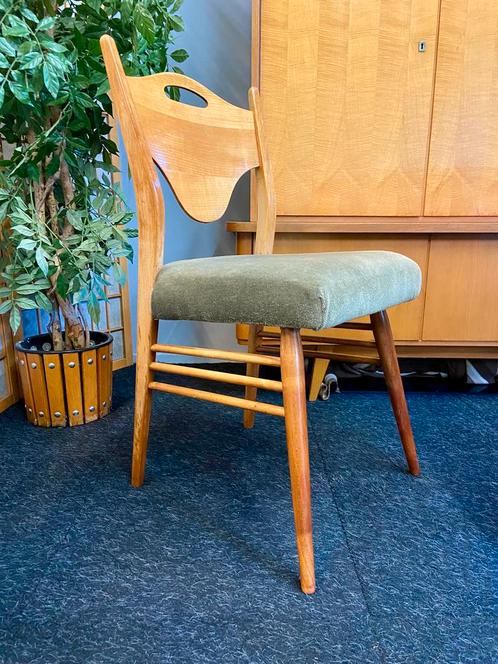 4x vintage stoelen retro Scandinavisch design chairs, Huis en Inrichting, Stoelen, Gebruikt, Vier, Hout, Stof, Ophalen