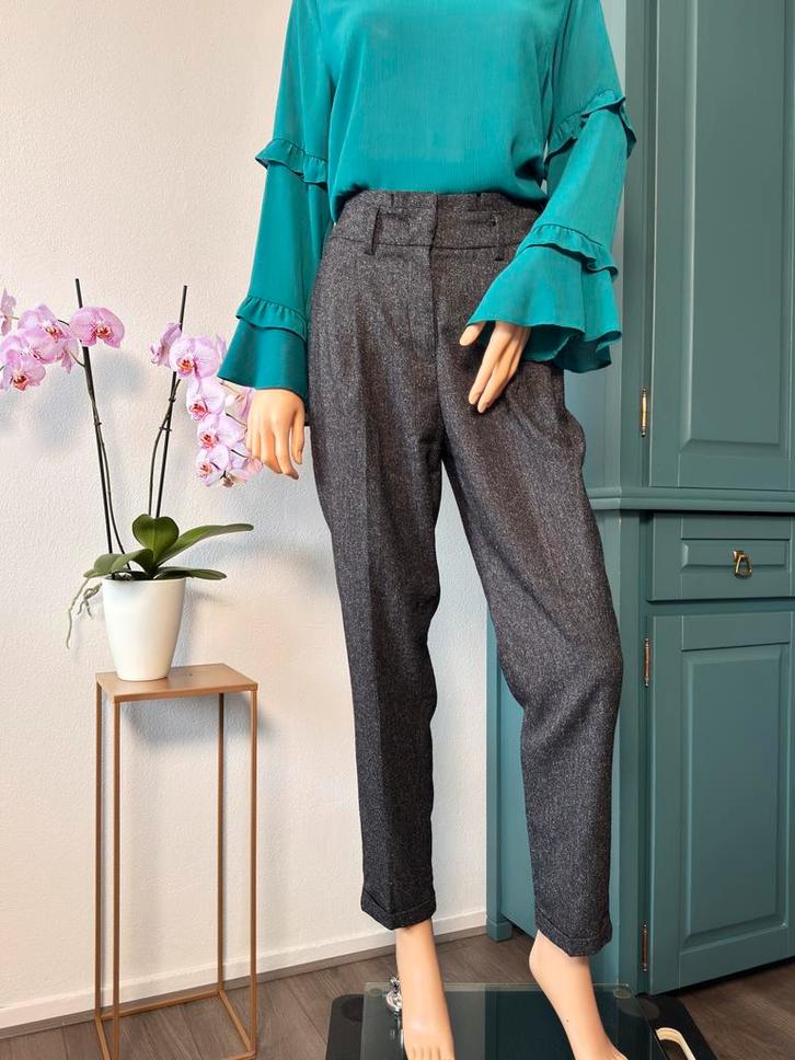OPUS Enchi Spot pantalon maat 38 - grijs gemêleerd, Kleding | Dames, Broeken en Pantalons, Zo goed als nieuw, Maat 38/40 (M), Grijs