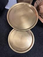Goud met zwart kleurige salontafelsetje, Ophalen, Modern, industrieel, 50 tot 75 cm, Rond