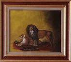 Schilderij 'Leeuwenpaar', Antiek en Kunst, Ophalen