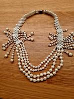 Vintage geknoopte zoetwaterparel halsketting, Sieraden, Tassen en Uiterlijk, Ophalen of Verzenden, Zo goed als nieuw, Steen of Mineraal