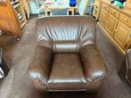 Mooie bruine bankstel set - 3, 2 en 1 zits bieden mag ook, Huis en Inrichting, Fauteuils, Gebruikt, Ophalen of Verzenden, Leer