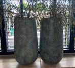 2 grote vazen, Ophalen, Minder dan 50 cm, Groen, Glas