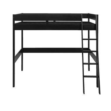 Hoogslaper – zwart, 130x200 – exclusief matras (120x200), Huis en Inrichting, Slaapkamer | Stapelbedden en Hoogslapers, Zo goed als nieuw