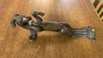 Antieke deurklink mythologisch wezen in brons 30 cm, Ophalen