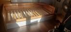 Gratis 1 persoons houten Lundia bed met lade, Ophalen, Eenpersoons, Overige maten, Hout
