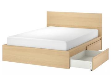 IKEA MALM Bed Frame with 2 Storage Boxe, Mattress & Bed Slat - afbeelding 5
