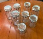 Set van 8 IKEA weckpotten / glazen voorraadpotten KORKEN, Ophalen, Gebruikt, Glas, Pot, Bus of Blik