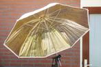 Lichtparaplu goud/wit merk Bowens diameter 105 cm, Ophalen, Zo goed als nieuw, Statief of Scherm