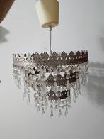 Vintage Kroonluchter met Kristallen, Huis en Inrichting, Lampen | Hanglampen, Ophalen, Gebruikt, Vintage, Glas