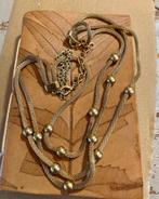 Vintage retro goudkleur vergulde bolletjes ketting collier, Overige materialen, Verstelbaar, Ophalen of Verzenden, Zo goed als nieuw
