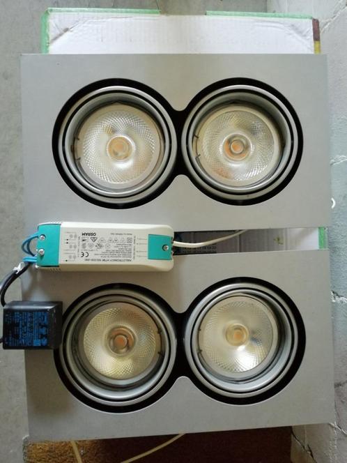 2 stuks LED inbouwspot plafond Ereatronic Osram Halotronic E, Huis en Inrichting, Lampen | Plafondlampen, Gebruikt, Kunststof