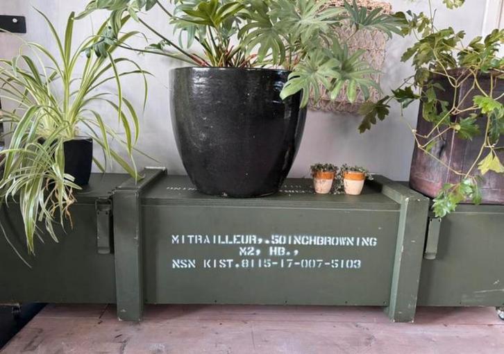 Partij houten kisten legergroen, Antiek en Kunst, Curiosa en Brocante, Ophalen