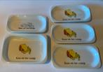 5 vintage kaas schaaltjes 'Kaas uit het vuistje', Gebruikt, Porselein of Keramiek, Schaal, Ophalen of Verzenden