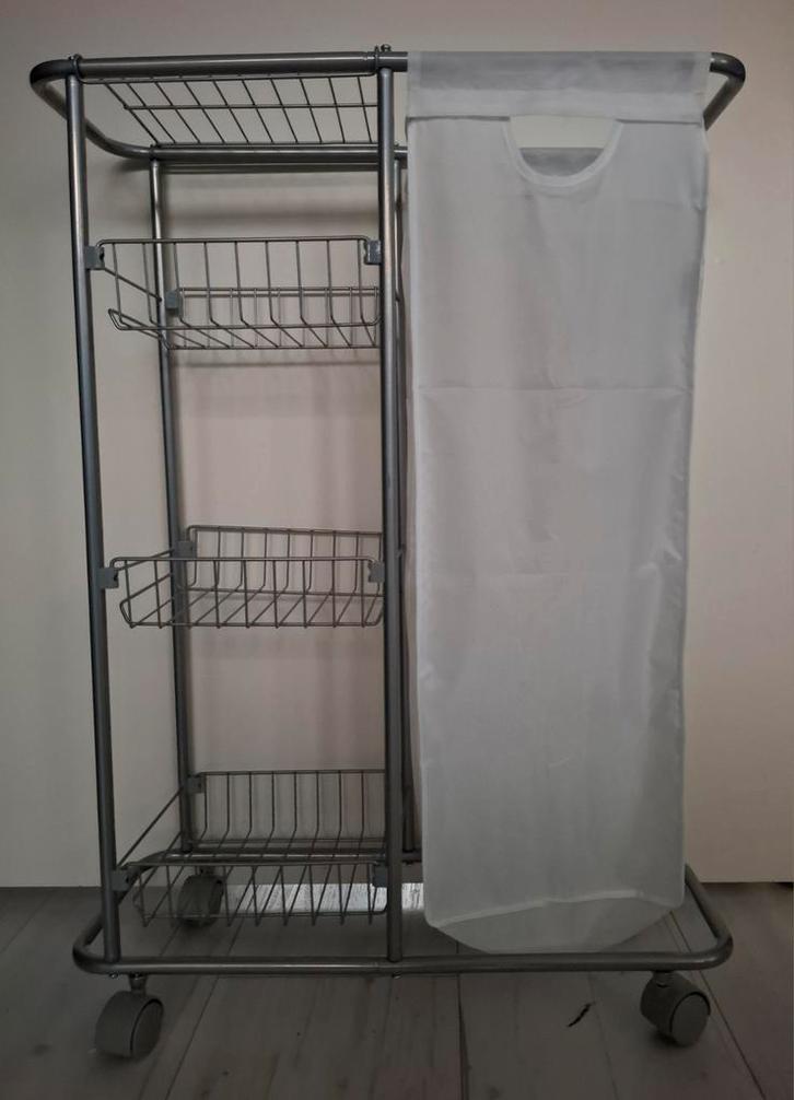 Wenko - Multifunctionele Trolley Grijs Metaal Afneembare Tas, Huis en Inrichting, Kasten | Overige, Nieuw, Ophalen of Verzenden