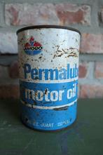 Vintage blik Amoco Permalube motor oil SAE 30 vol, Verzenden