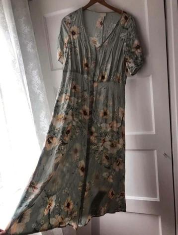 Maxi lange romantische lichtgroen gebloemde rozen jurk H&M S beschikbaar voor biedingen