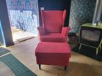 Rode fauteuil incl voetenbankje, Ophalen, Rood, Eén