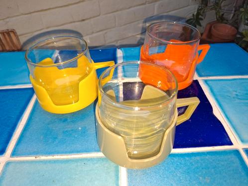 Retro theeglazen jaren 70, Antiek en Kunst, Curiosa en Brocante, Ophalen of Verzenden