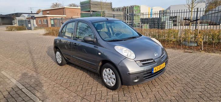 Nissan Micra 1.2 59KW 5DR 2005 Grijs airco nap apk 10-2026, Auto's, Nissan, Bedrijf, Micra, ABS, Airbags, Airconditioning, Boordcomputer