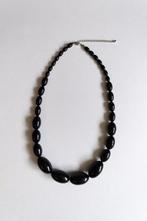 Zwarte Ketting Grote Kralen, Sieraden, Tassen en Uiterlijk, Kettingen, Overige materialen, Zwart, Ophalen of Verzenden, Verstelbaar