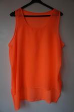 Dunne top blouse fluor neon oranje mt 40 - 42 doorschijnend, Kleding | Dames, Maat 38/40 (M), Oranje, Ophalen of Verzenden, Zo goed als nieuw