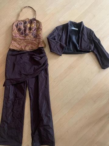 Linea Raffaelli feestelijk pak, broek top met jasje, mt M beschikbaar voor biedingen