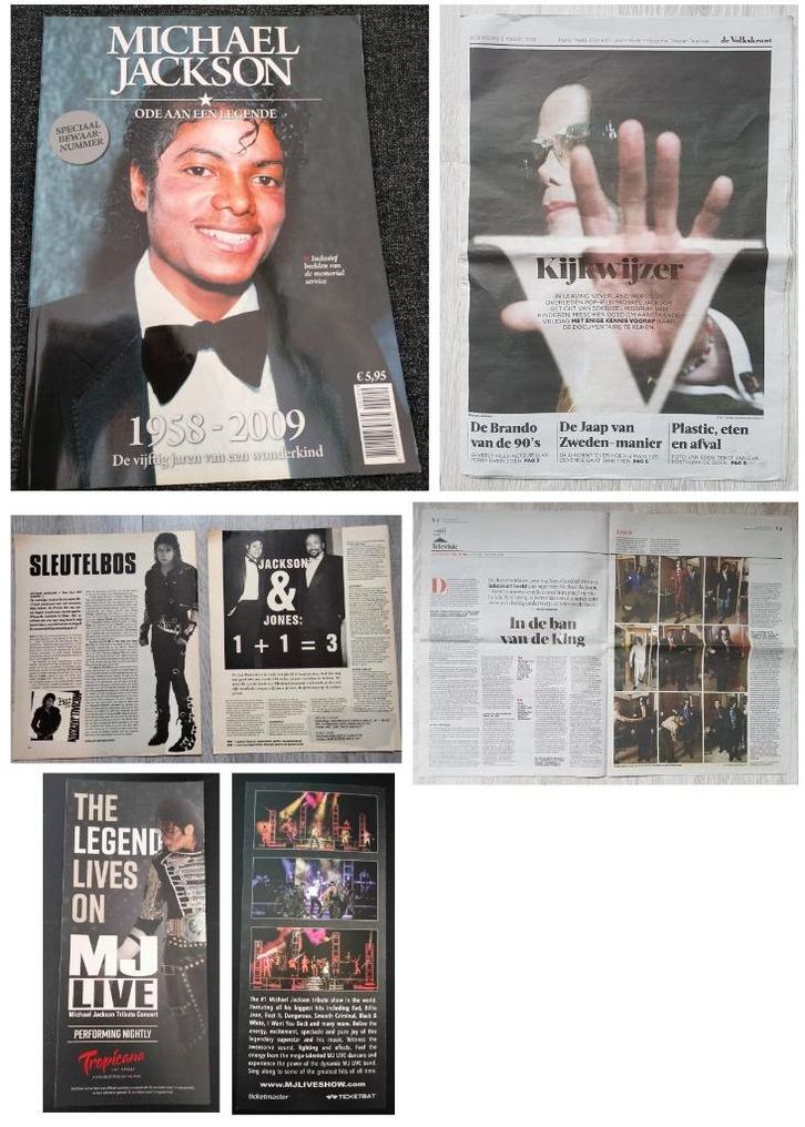 Michael Jackson verzameling special magazine knipsels, flyer, Verzamelen, Muziek, Artiesten en Beroemdheden, Gebruikt, Boek, Tijdschrift of Artikel