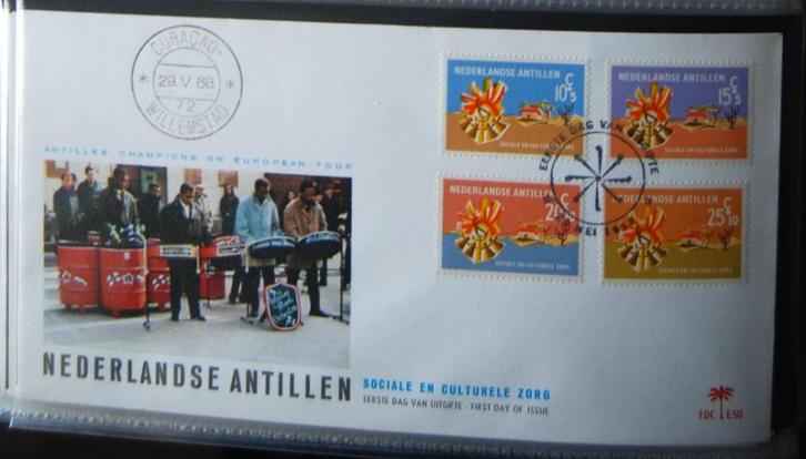 Ned. Antillen 1e dag enveloppen E50 t/m E58, uit jr. 1968/69, Postzegels en Munten, Postzegels | Eerstedagenveloppen, Onbeschreven