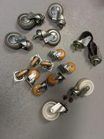 Diverse gebruikte bokwielen / meubelwielen / containerwielen, Doe-het-zelf en Verbouw, Zwenkwielen, Ophalen of Verzenden, Gebruikt