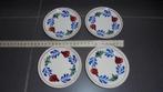 boerenbont boch, 4 kleine bordjes, doorsnee 11cm, Huis en Inrichting, Keuken | Servies, Ophalen of Verzenden, Zo goed als nieuw