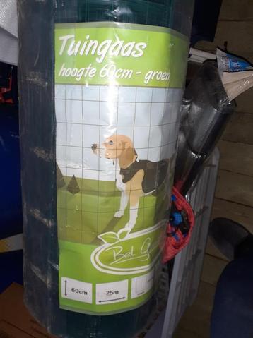 Geplasticeerde tuingaas 25 m langte 60 cm hoogte beschikbaar voor biedingen