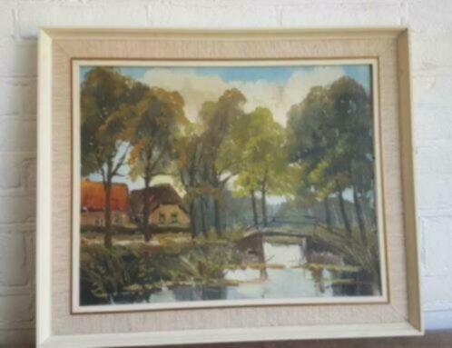 schilderij olieverf  Jan Kelderman zomeravond Giethoorn, Antiek en Kunst, Kunst | Schilderijen | Klassiek, Ophalen
