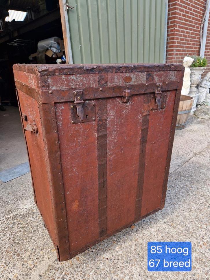 Gave antieke hutkoffer scheepskist, Huis en Inrichting, Woonaccessoires | Kisten, Nieuw, Minder dan 50 cm, Minder dan 50 cm, Ophalen