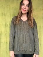 Vintage Jaren 80 trui / sweater / groen / print 38/M, Kleding | Dames, Truien en Vesten, Maat 38/40 (M), Ophalen of Verzenden