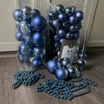 91-delige set blauwe kerstboomversiering, kerstballen, piek, Ophalen, Zo goed als nieuw