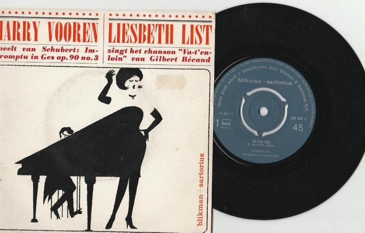 Liesbeth List (zeldz) Blikman Sartorius reclame ookVERZENDEN, Cd's en Dvd's, Vinyl Singles, Gebruikt, Nederlandstalig, Ophalen
