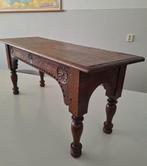 antiek eiken bedsteebankje bankje tafel salontafel brocante, Antiek en Kunst, Ophalen of Verzenden