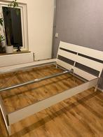 IKEA TRYSIL bedframe – Wit/Grijs – 160x200 cm, Huis en Inrichting, Ophalen, Wit, Tweepersoons, Zo goed als nieuw