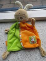 Knuffeldoek konijn Babydream oranje groen velours, Konijn, Ophalen of Verzenden, Zo goed als nieuw