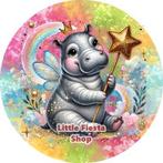 L355 luxe icing nijlpaard 20x4,7cm v roze koek cupcake top, Ophalen of Verzenden, Nieuw, Cupcakes, Versiering