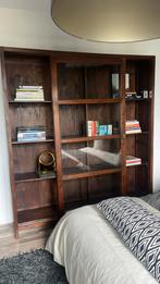 Teakhouten vitrine kast met schuifdeuren., Huis en Inrichting, Ophalen, 200 cm of meer, 150 tot 200 cm, Teakhout
