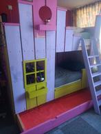 Houten stapelbed met matrassen, Kinderen en Baby's, Kinderkamer | Stapelbedden en Hoogslapers, Ophalen, Gebruikt, Stapelbed