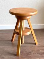 Vintage Ikea Houten Kruk Bijzettafeltje Plantentafeltje Hout, Ophalen, In hoogte verstelbaar, Zo goed als nieuw, Hout