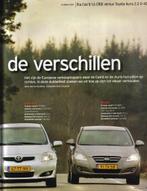 Autovisie dubbeltest Kia Cee'd en Toyota Auris 2007, Gelezen, Ophalen of Verzenden, Toyota