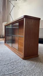 Vintage Houten Vitrinekastje 90x45x21 cm, Huis en Inrichting, Kasten | Vitrinekasten, Ophalen, Met plank(en), Eikenhout, 50 tot 100 cm