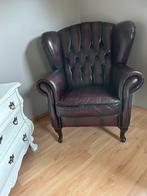 Chesterfield lederen oorfauteuil kleur oxblood zgst, Antiek en Kunst, Ophalen