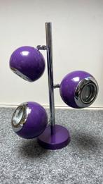 Paarse retro bollen plafondlamp met LED, Ophalen, Zo goed als nieuw